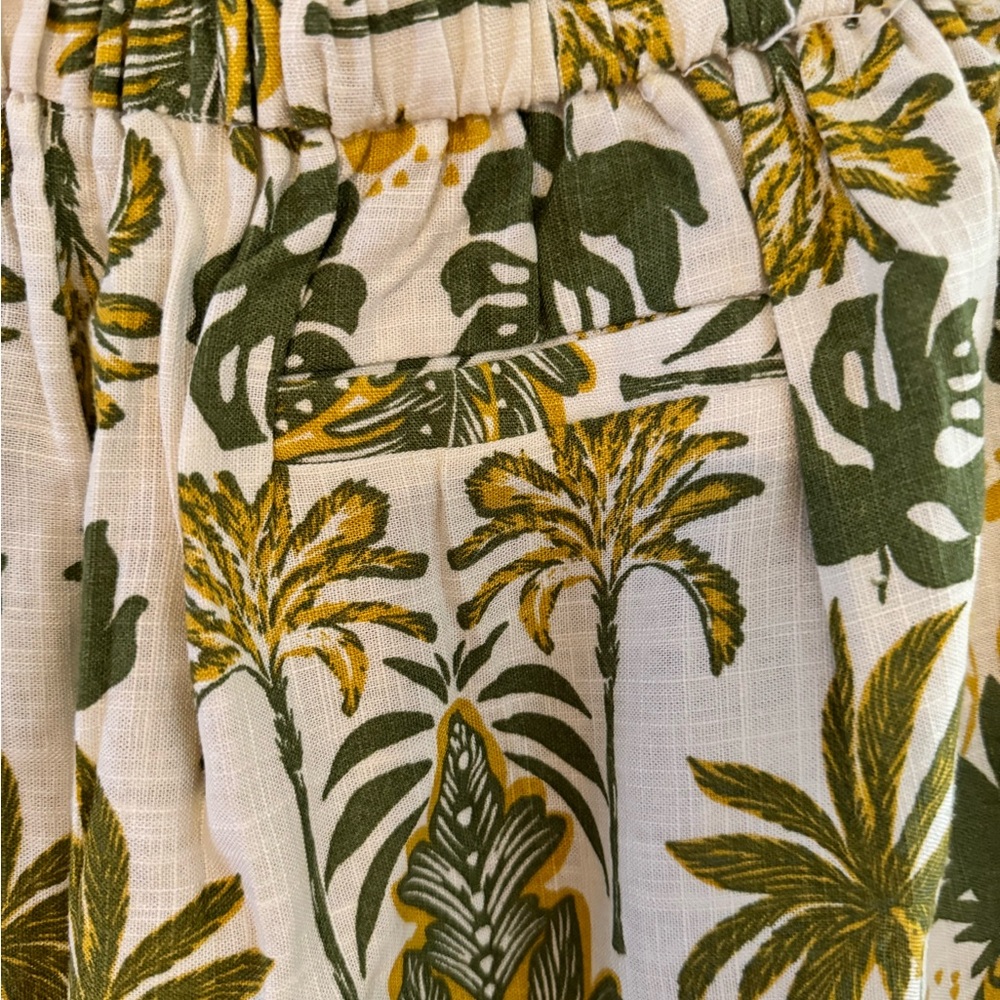 MONTEAU LOS ANGELES wide Leg Shorts CLASSIC L Large Tropical print. Pock… NICE - Picture 7 of 11